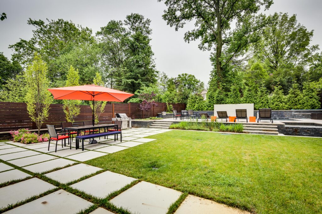 Custom Backyard Entertaining Area in Custom Home Built By Tulacro Development |The Truth About Picking a Lot - How Long Does It Take to Build a Custom Home | Bethesda, MD
