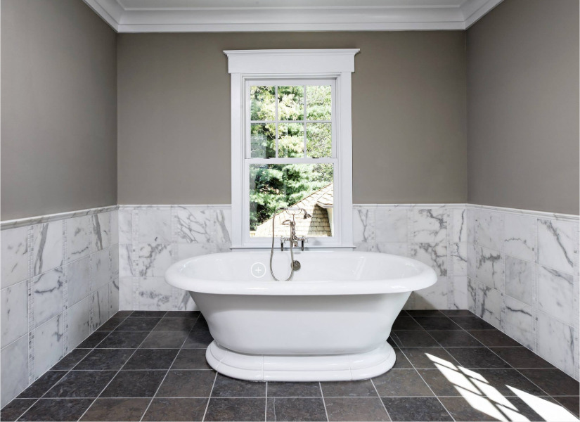Custom Freestanding Soaking Tub Near Window | Tulacro Development