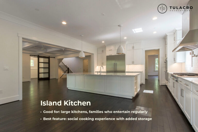 Custom L-Shaped Kitchen with Island built by Tulacro Development