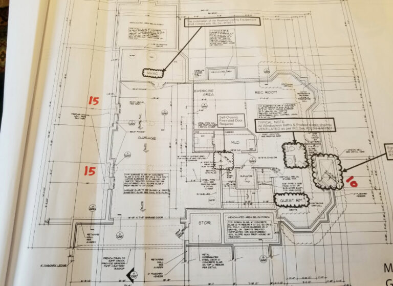 Tulacro Development's Physical Blueprint On Site for Bethesda, MD Custom Luxury Home Build