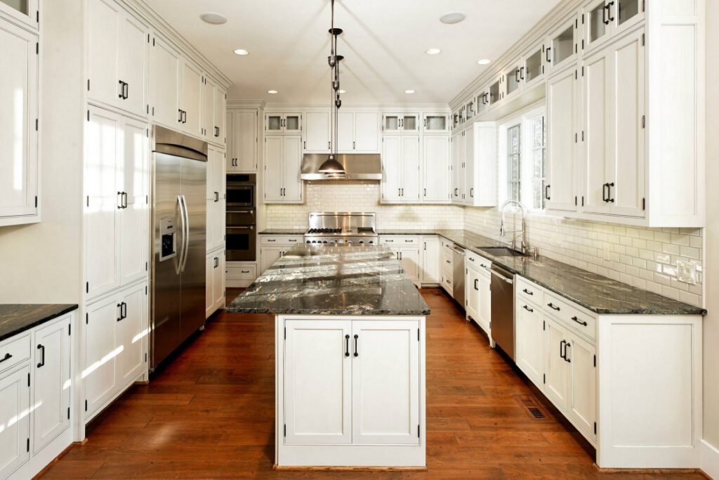 Custom U-Shaped Kitchen with Island built by Tulacro Development