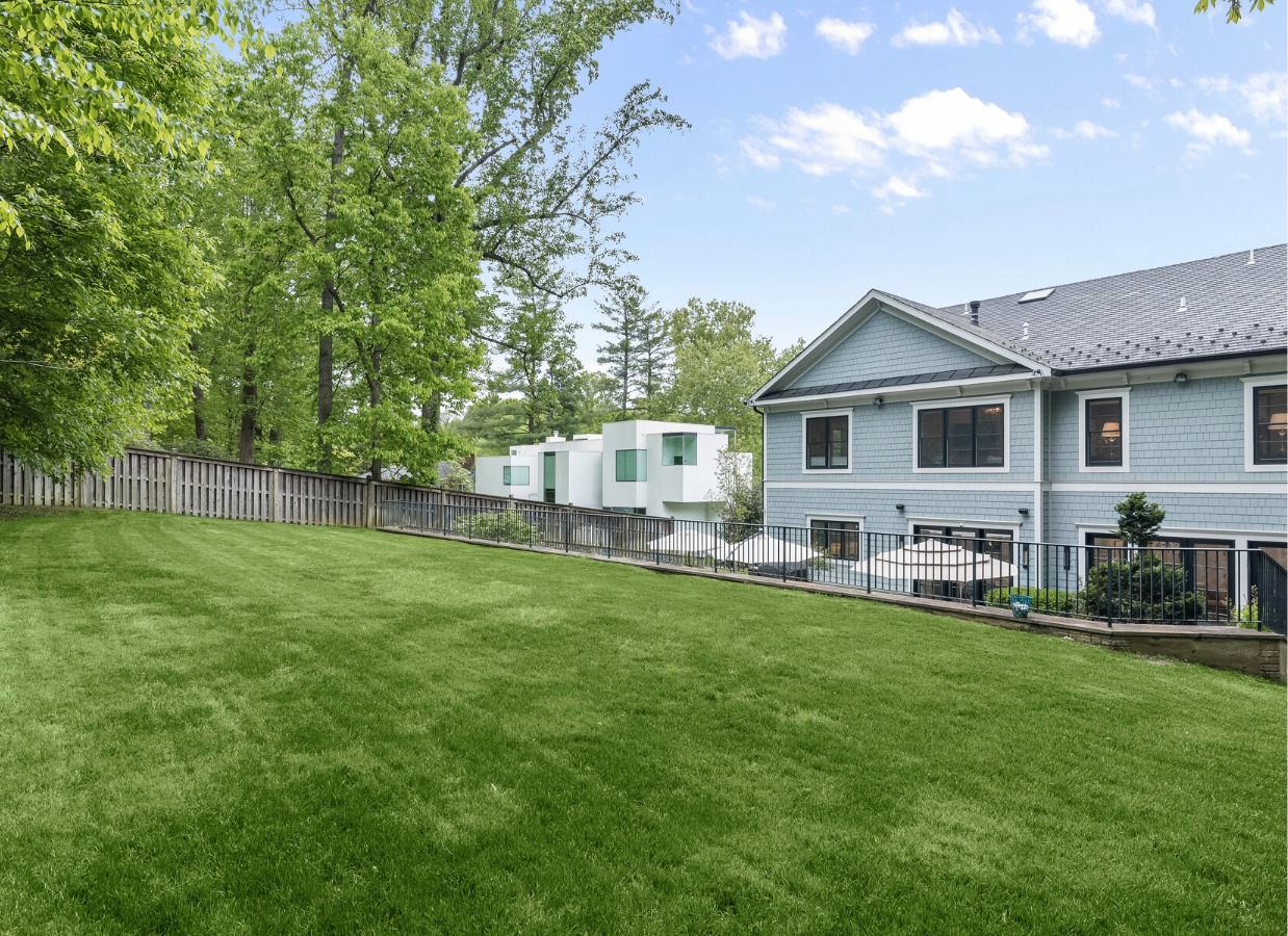 Backyard of Custom Built Home in Bethesda, Maryland