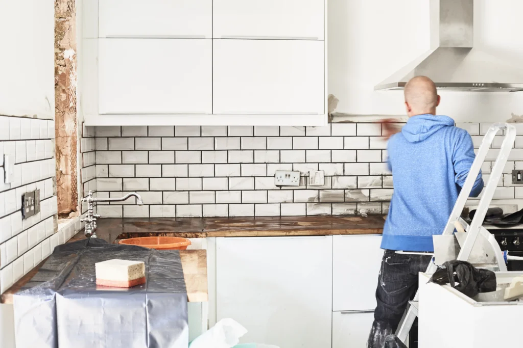 A man Remodelling his Kitchen
