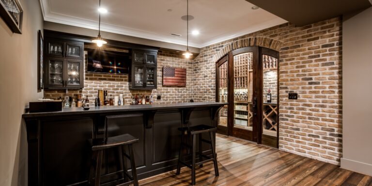 Added Overhead Lighting at Wet Bar in Attic Next to Custom Wine Room | Tulacro Development | Luxury Custom Built Homes | Bethesda, MD | Montgomery County
